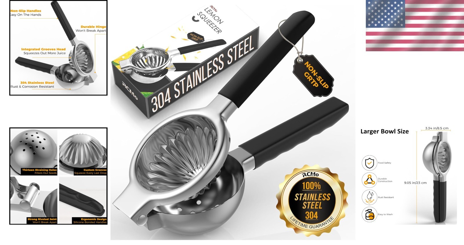 Large Manual Citrus Press Juicer - Ergonomic Design for Maximum Juice Yield