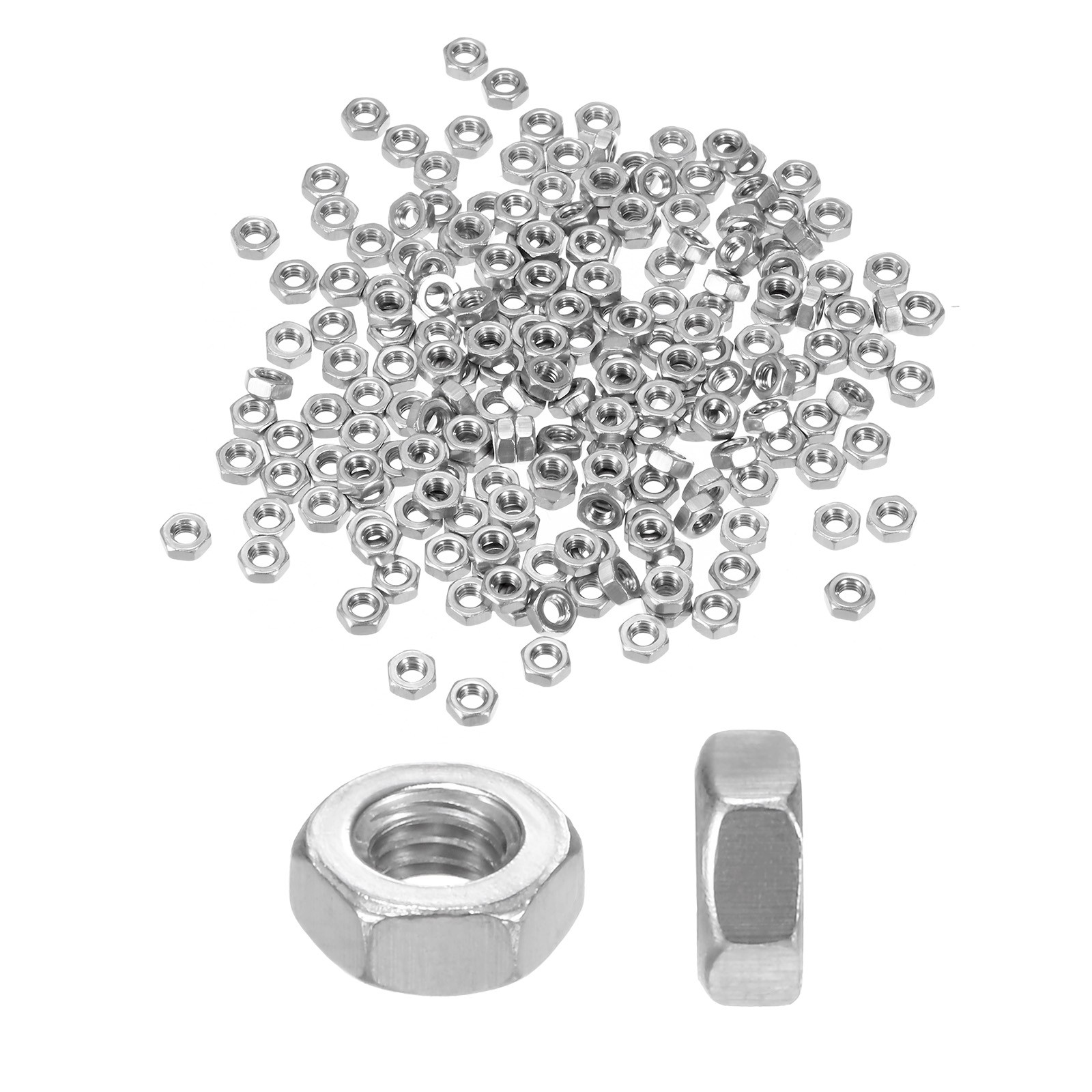 200pcs Metric Hex Nuts M3 x 0.5mm Stainless Steel Hexagon Nut