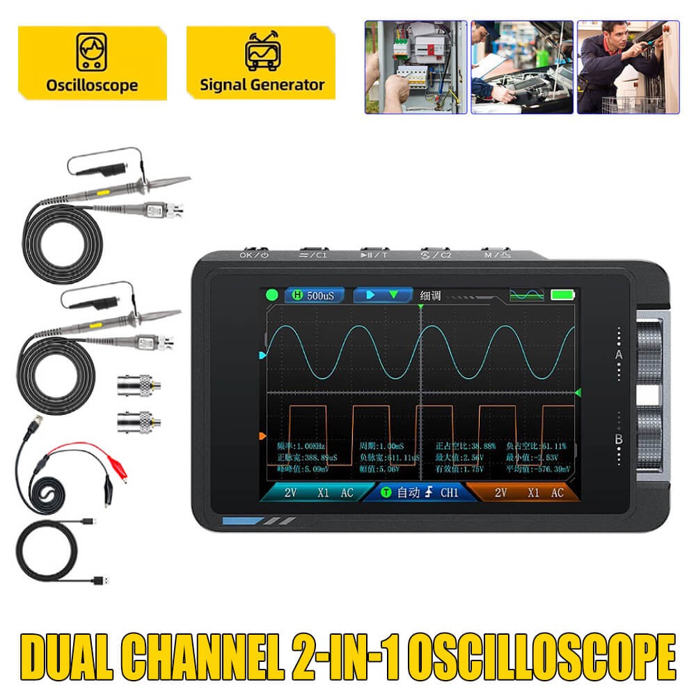 Digital Oscilloscope Multilingual Support with 3.5" Color Screen DS215H