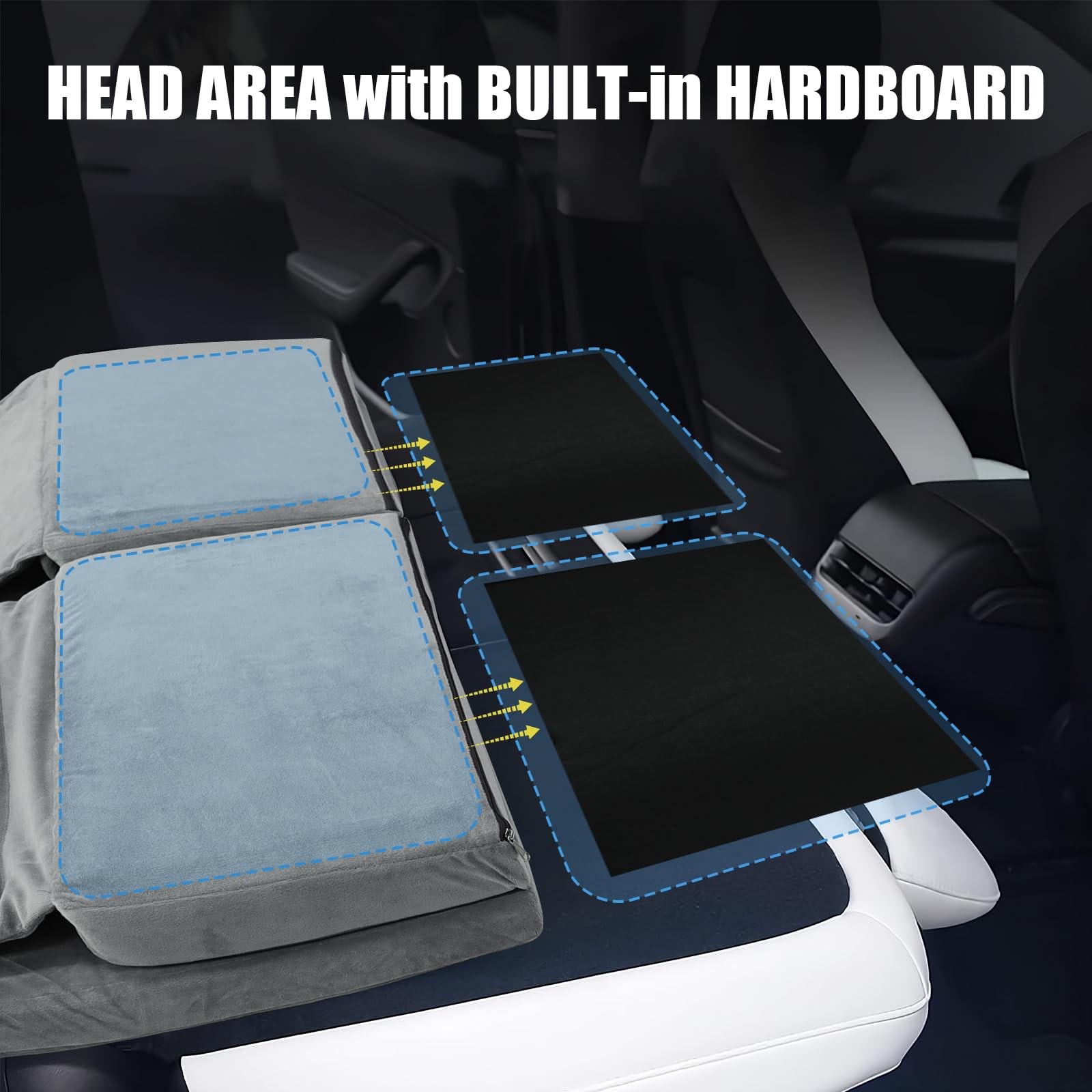Memory Foam Mattress for Tesla Model Y - 2.4" High-Density, Soft Car Camping ...