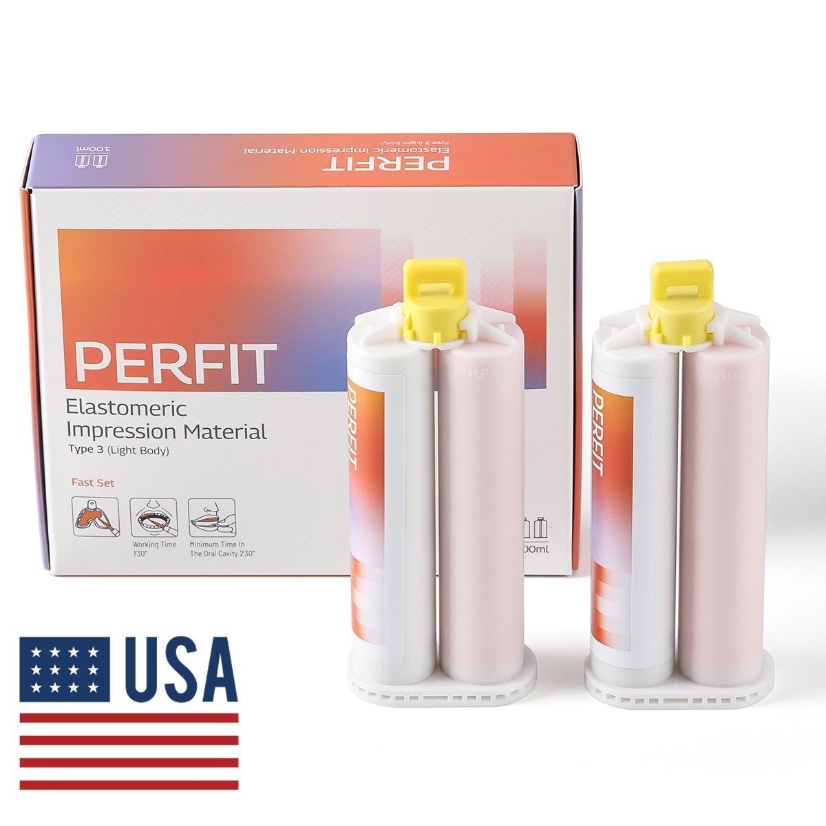 Dental Light Body Elastomeric Impression Material Cartridges Fast / Normal Set