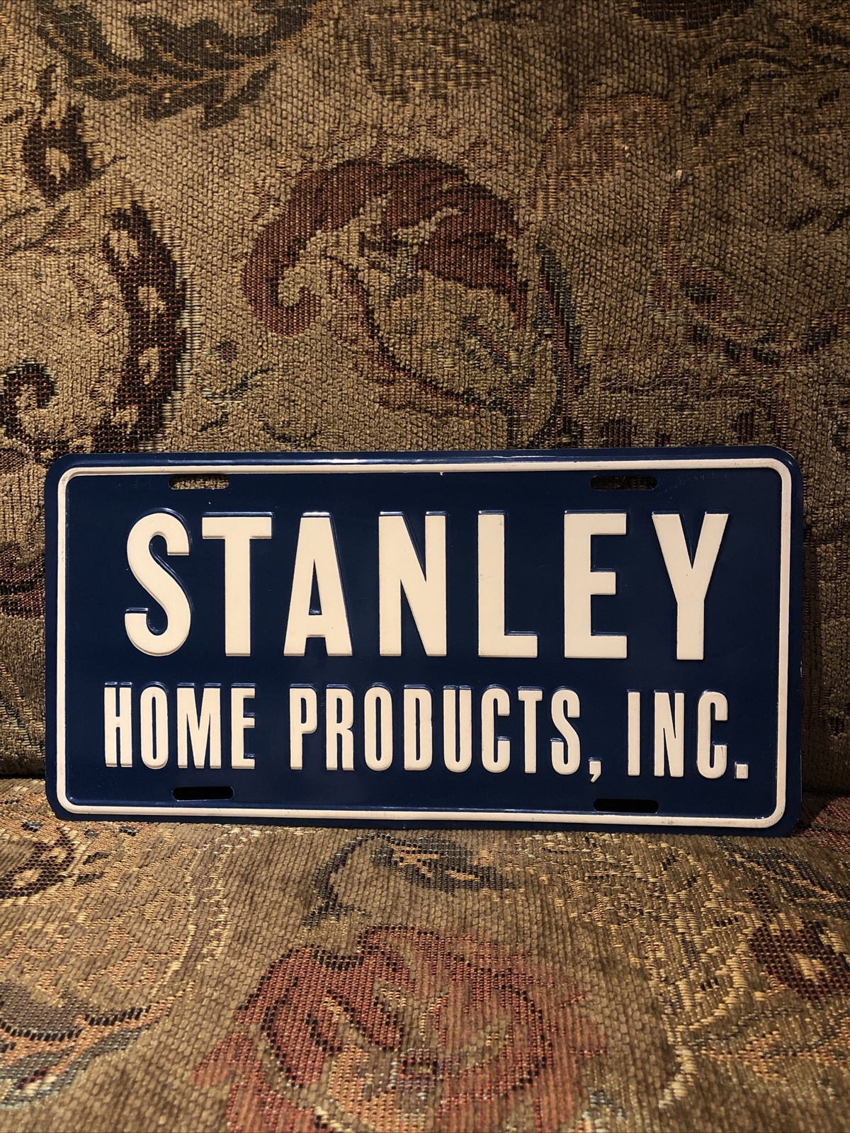 1980s Stanley Home Products Booster License Plate Souvenir