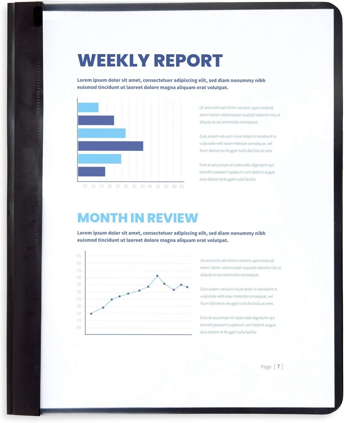 Clear Front Report Covers, Letter Size, 25 per Box, Black, Poly Back, with Faste