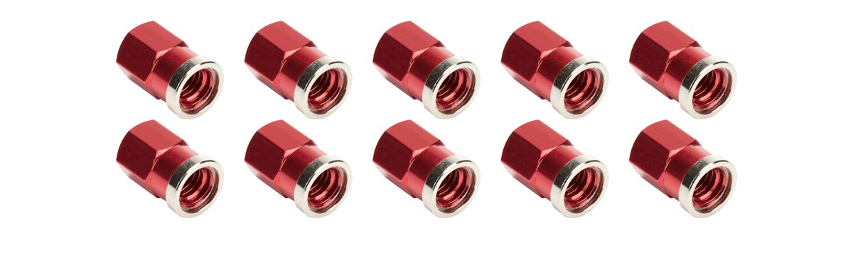 Allstar 72059 QC Cover Nuts Short Red 10pk