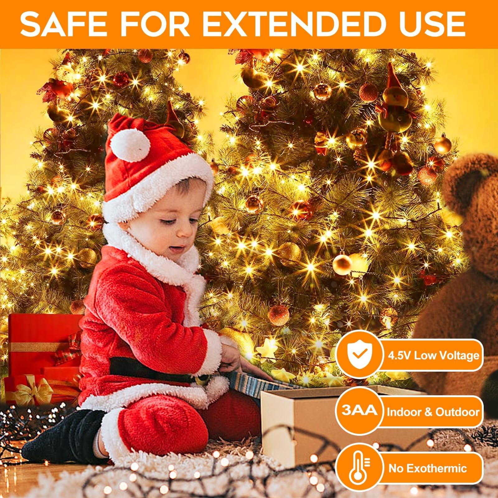 Battery Operated Christmas Lights, 33 FT 100 LED Mini String Lights with Time...