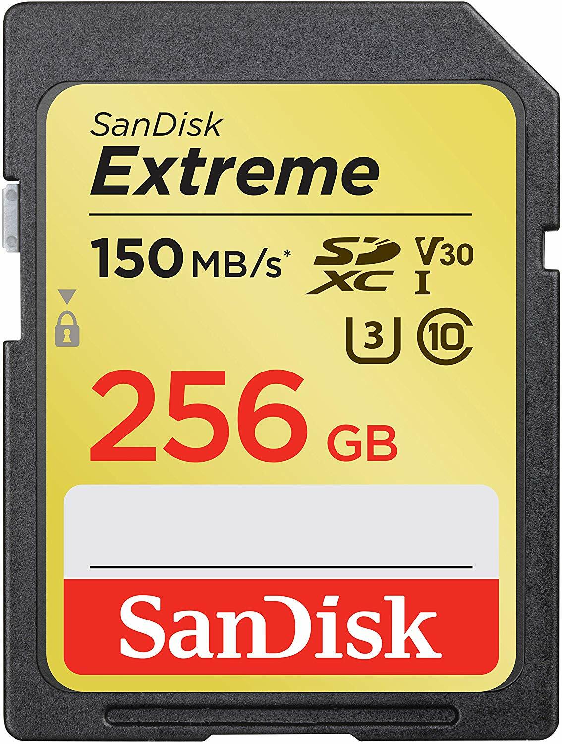 Sandisk 256GB FS extreme 4K UHD SD card for Canon XA40 XA45 XA50 XA55