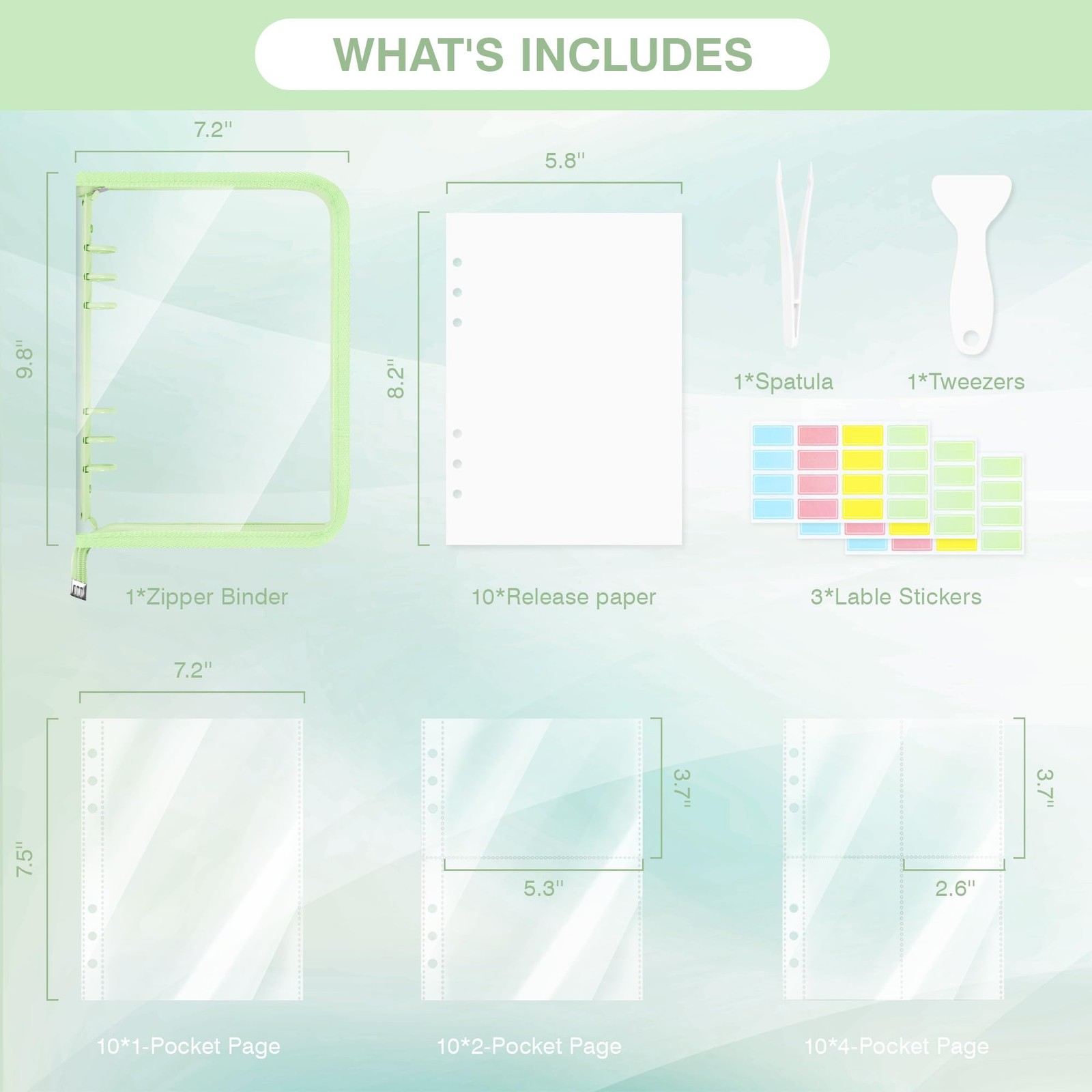 Ospelelf Sticker Organizer A5 Binder Storage Display Book, Includes Clear Poc...
