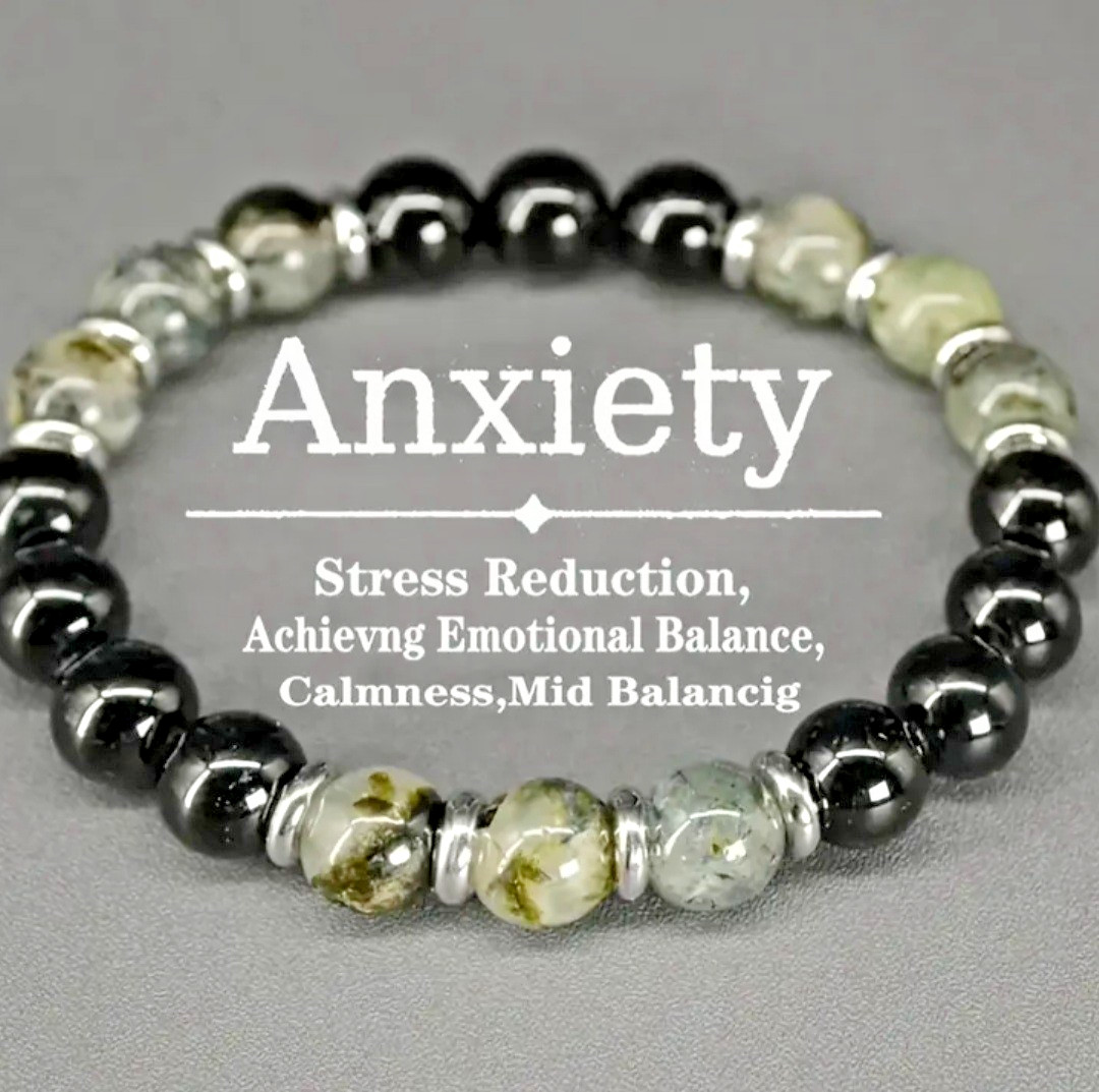 Handcrafted Qianren Stone Elastic Bracelet, Anxiety Relief and Emotional Balance