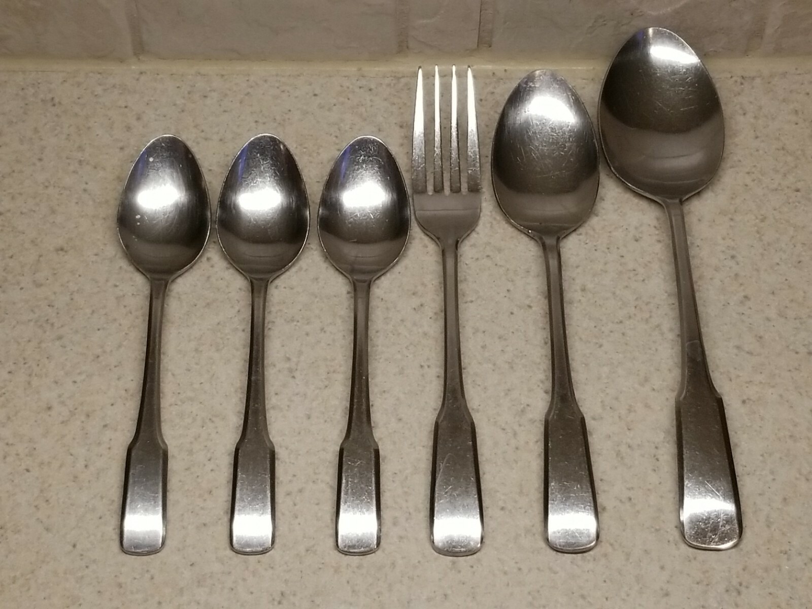 REED AND BARTON STAINLESS FLATWARE FIDDLER PATTERN 6 MISCELLANEOUS PIECE BATCH