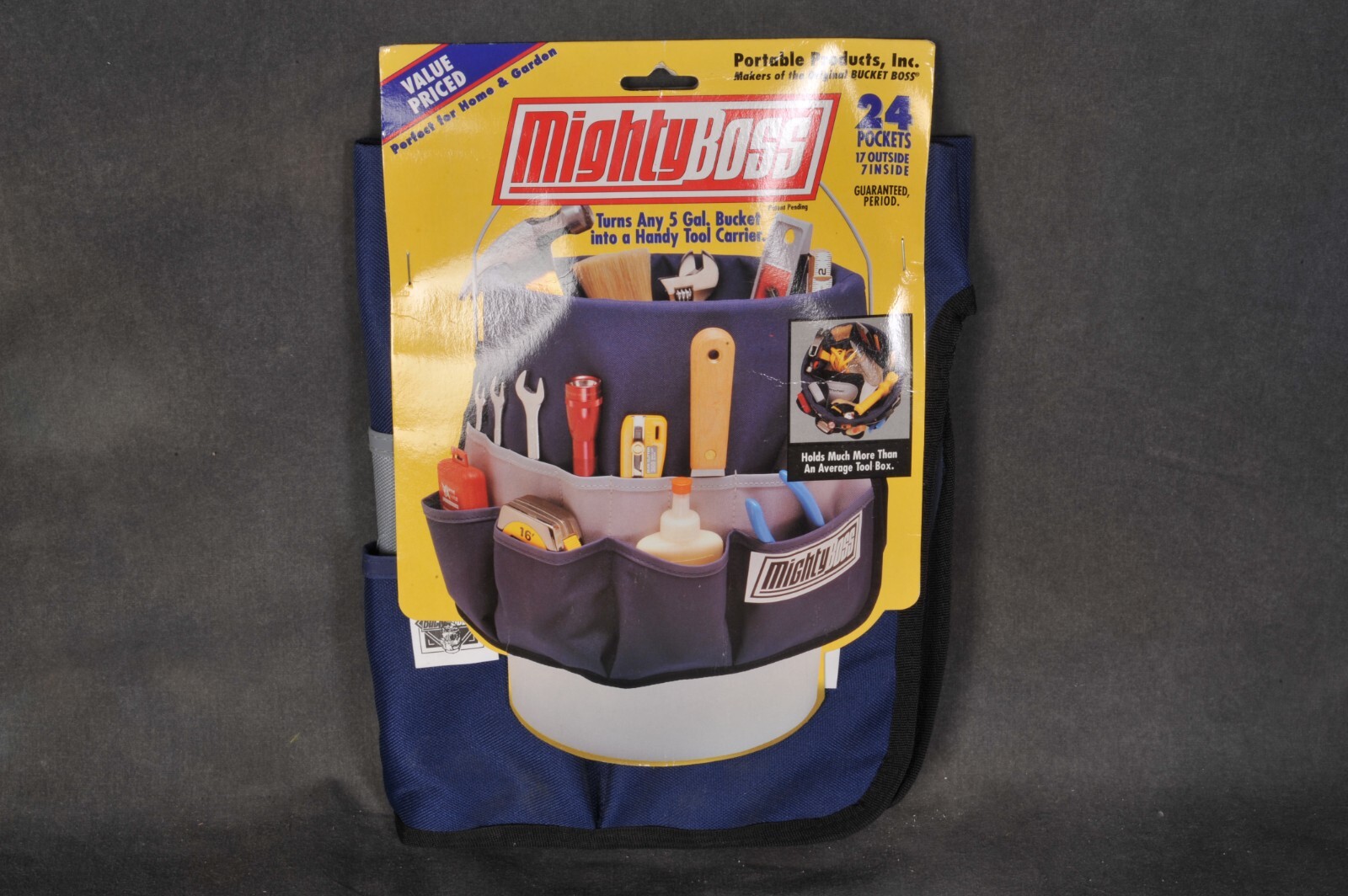 MIGHTY BOSS 5 Gallon Bucket Tool Carrier 24 Pockets! New in Original Packaging
