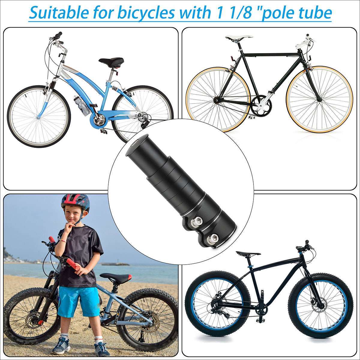 Mountain Bike Handlebar Front Fork Stem Riser Extender Extension Head Up Adaptor