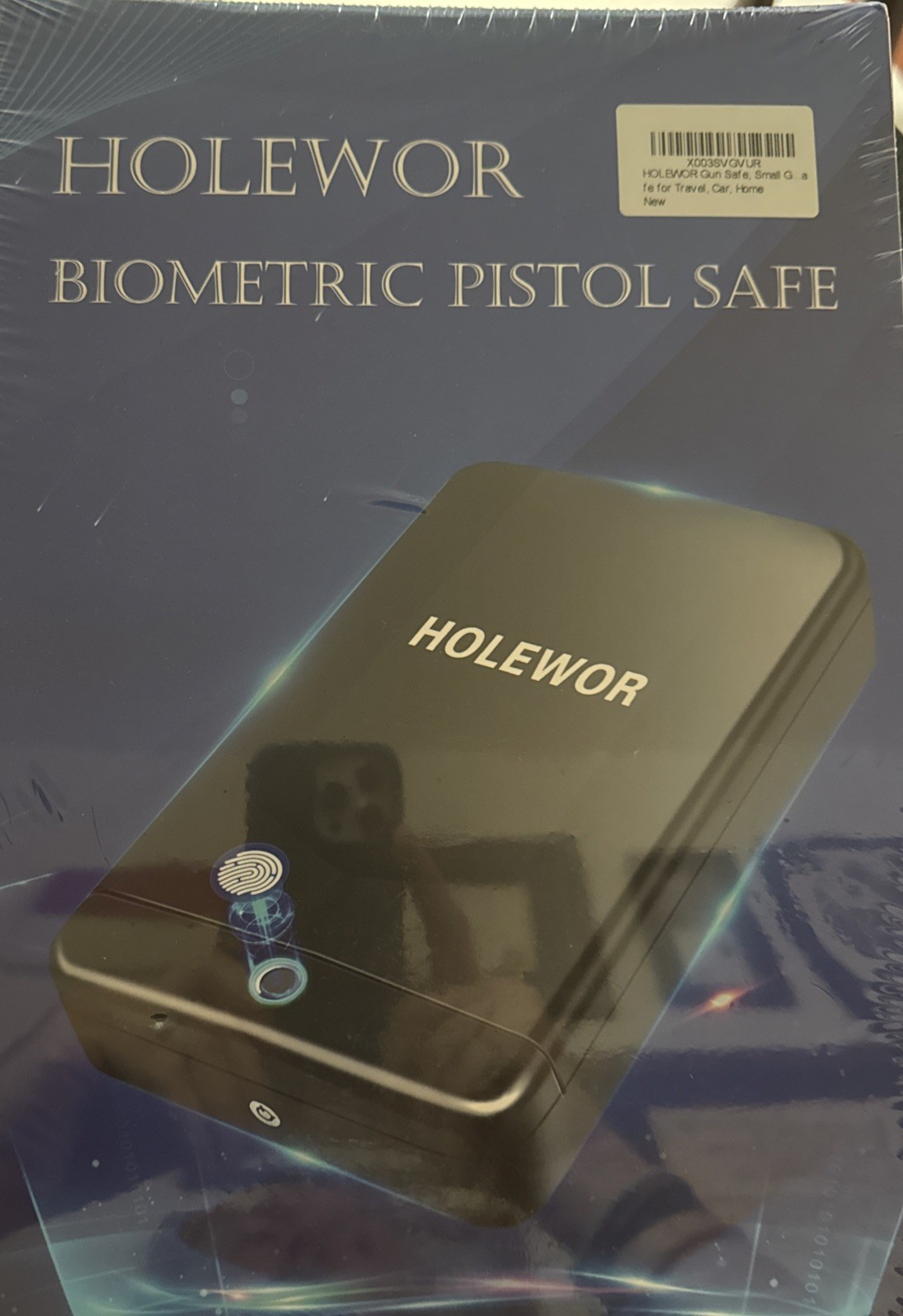 HOLEWOR Biometric Pistol Safe Fingerprint Quick Access Black Allow Steel