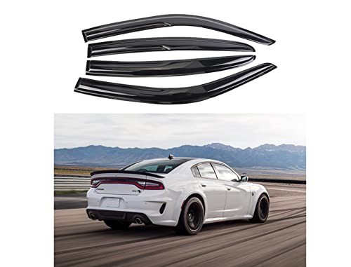 for Smoke Window Visors Sun Rain Wind Guards Vent Shade 2011-2022 Dodge Charger
