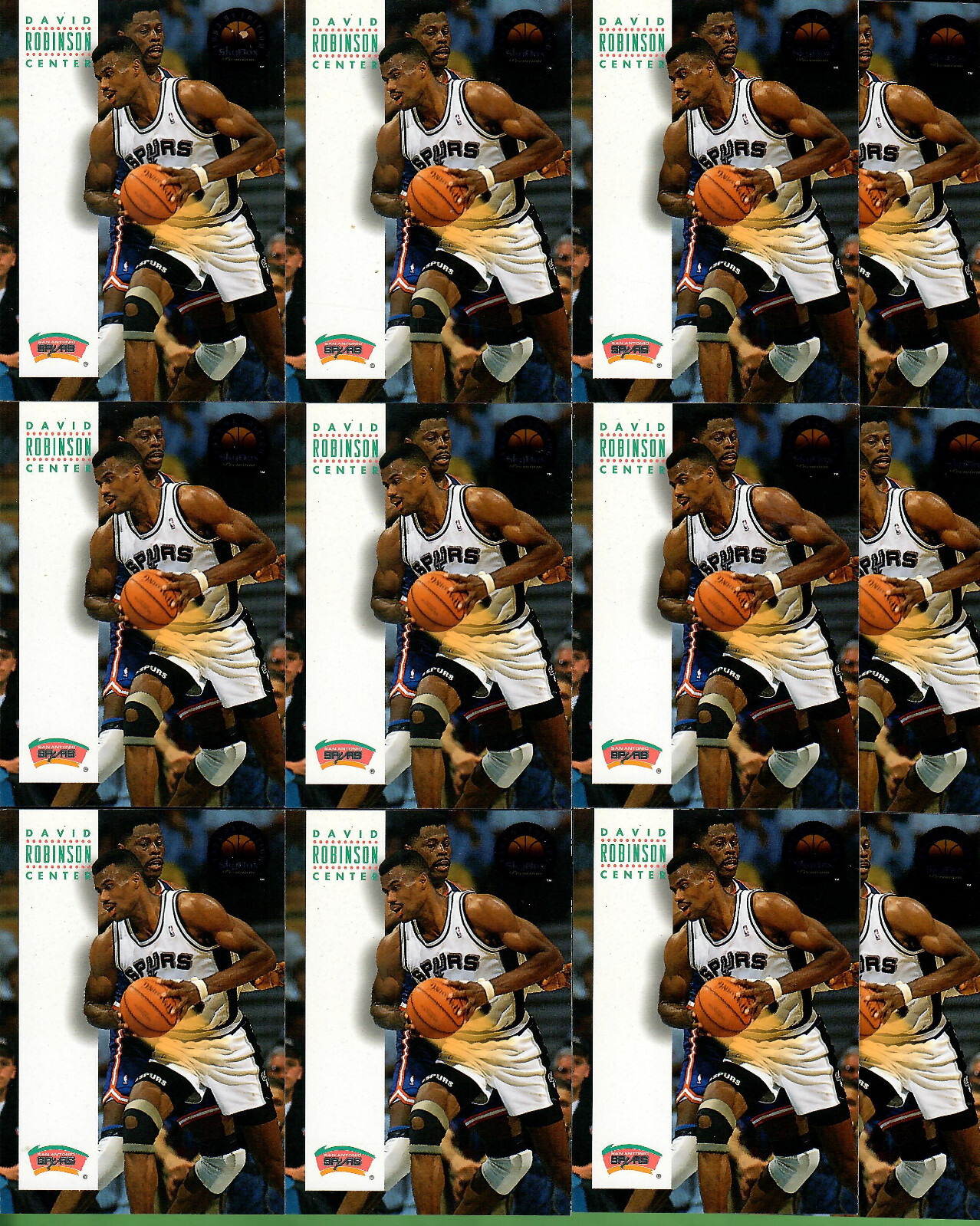 1993-94 SKYBOX PREMIUM NO NUMBER DAVID ROBINSON SAN ANTONIO SPURS LOT OF 12