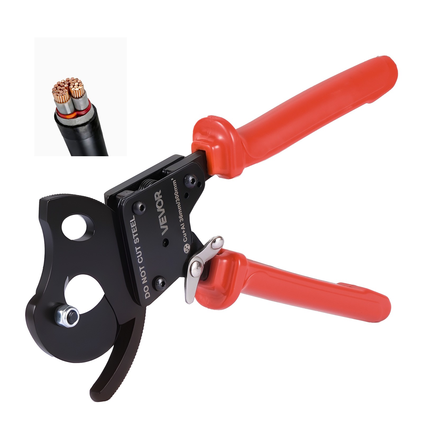 VEVOR Ratcheting Cable Cutter for Cutting Copper Aluminum 600 MCM / 300 mm²