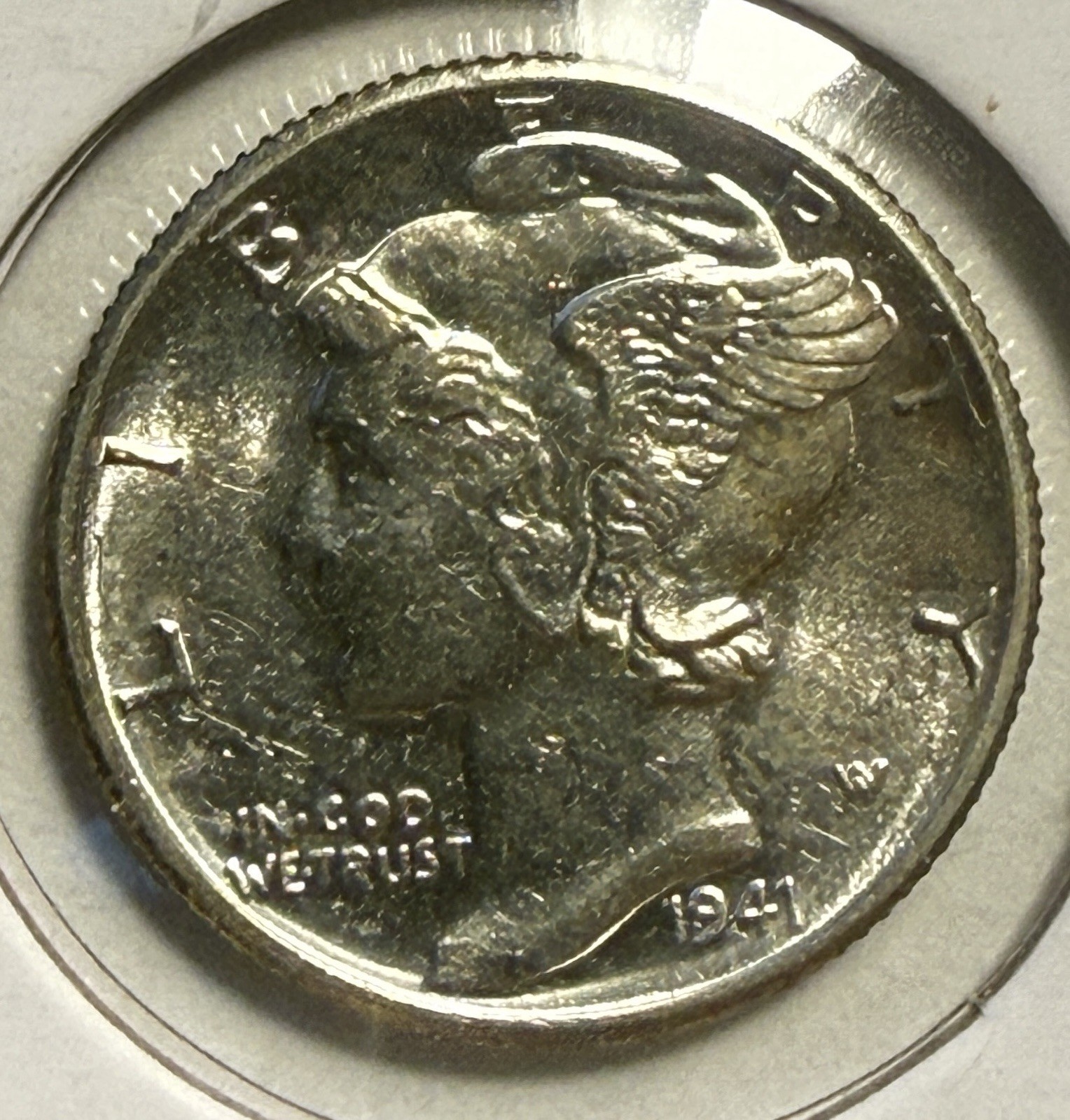1941-D Mercury Dime - About Uncirculated - Free Shipping - (17-6)
