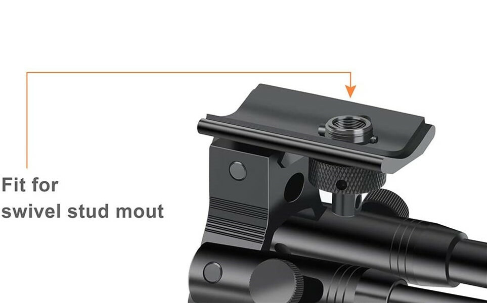 6''Spring Return Hunting Rifle Bipod with Ring Mount/Swivel Adapter/Barrel Mount