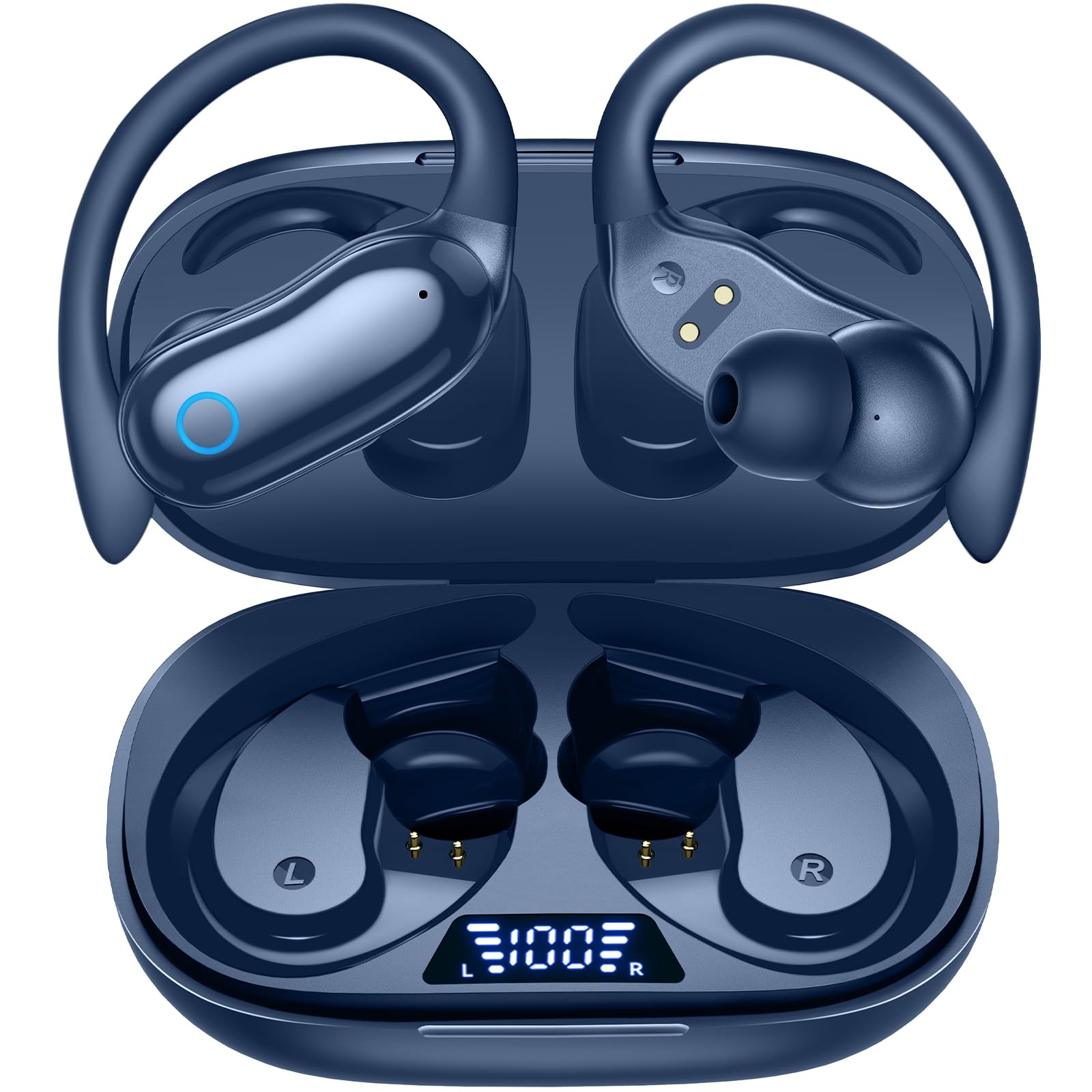 Ear Buds Wireless Earbuds 80hrs Playback Bluetooth Headphones Over-Ear Earpho...