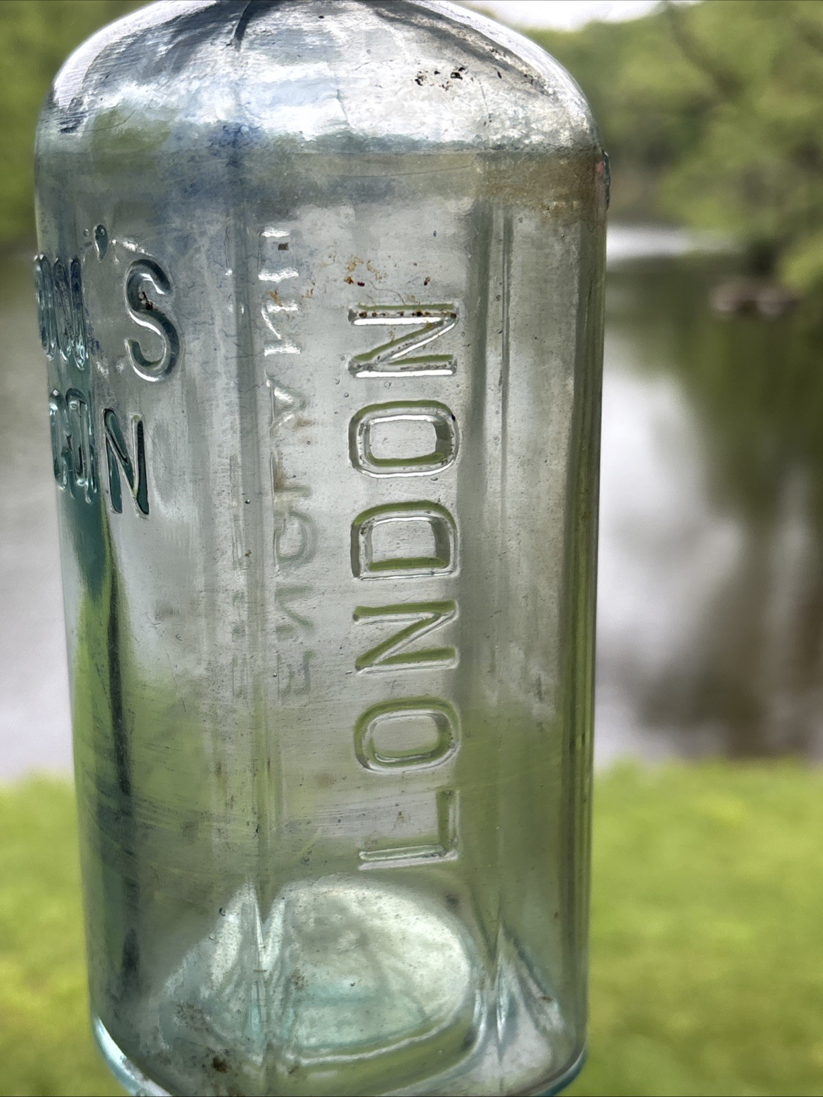 Gordon’s Dry Gin Embossed Bottle; London England