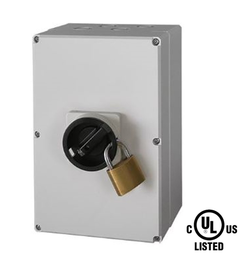 IMO SI32-PEL64R-8 True DC Solar Disconnect Switch 4-String 32A 1000V NEMA 4X 8-P