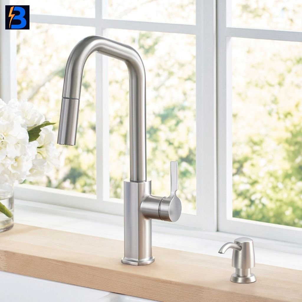 Allen+Roth Palmetto Spot Resist Stainless Single Handle Pull-down Kitchen Faucet
