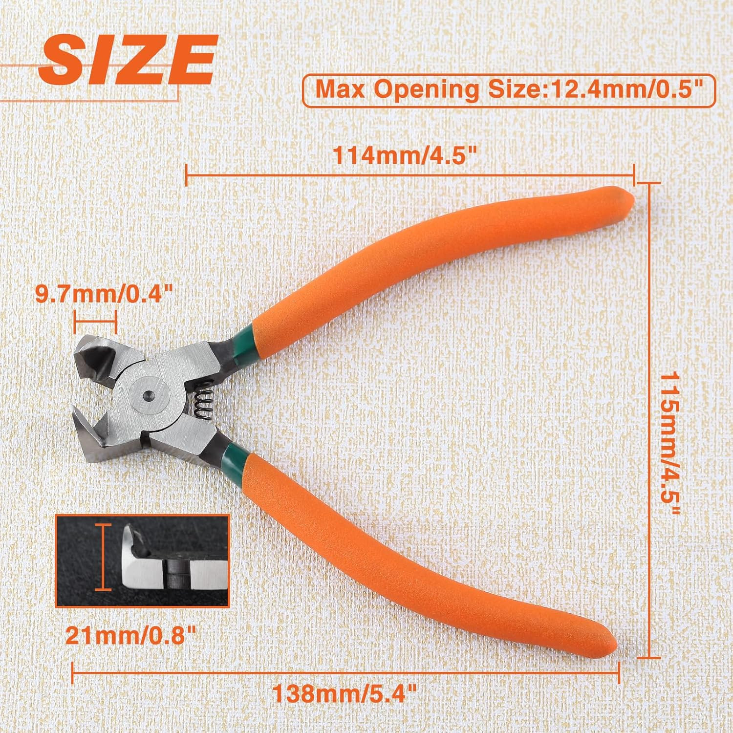 Diagonal Pliers for Flush Cut Plastics, 90 Angled Wire Cutters for Crafting, ...