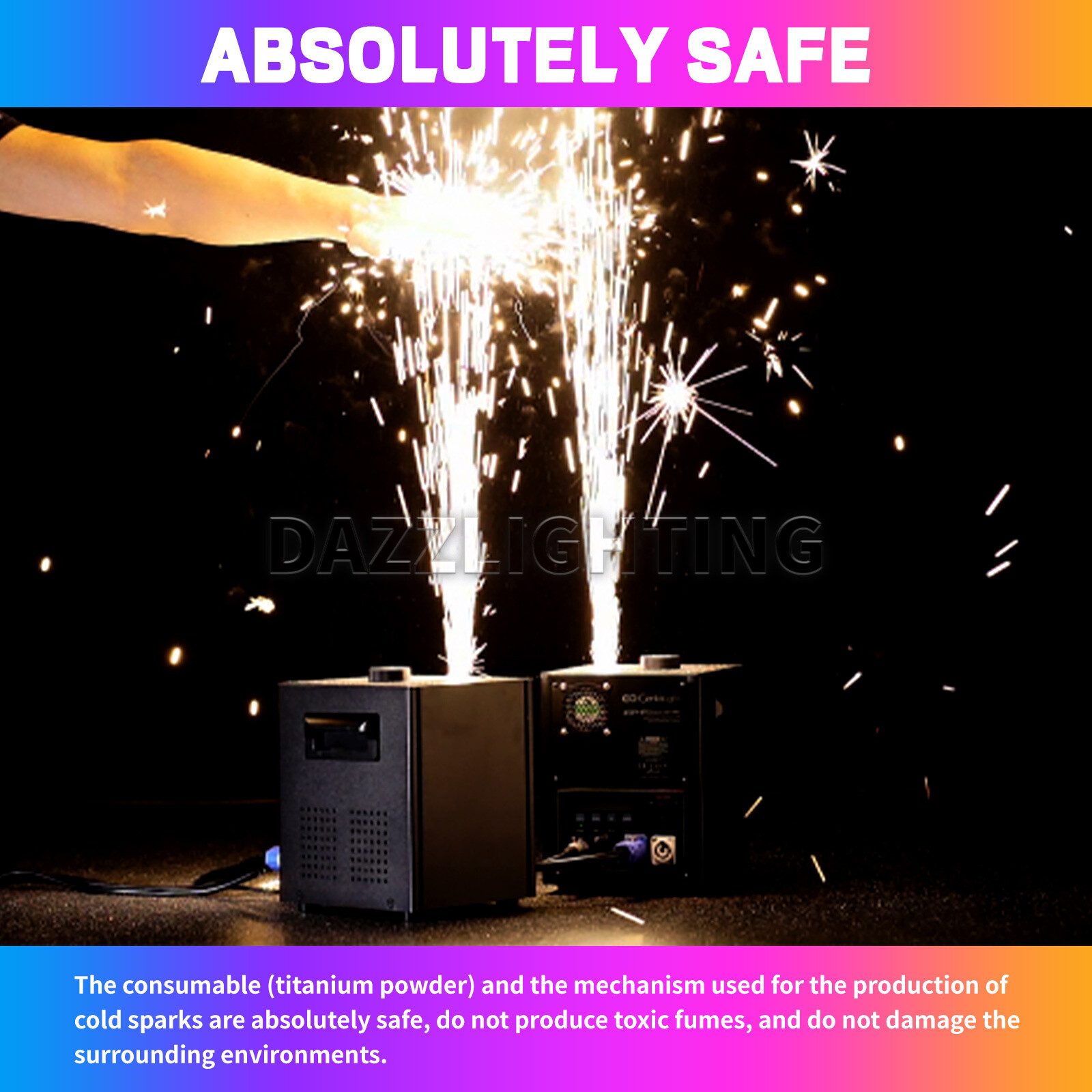 850W Cold Spark Firework Machine DMX Remote Control Wedding Event Stage Effect
