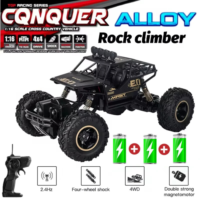 Hot 1:16 4WD RC Car with Led Lights Remote Control Cars Off Road 4x4 Trucks Toys