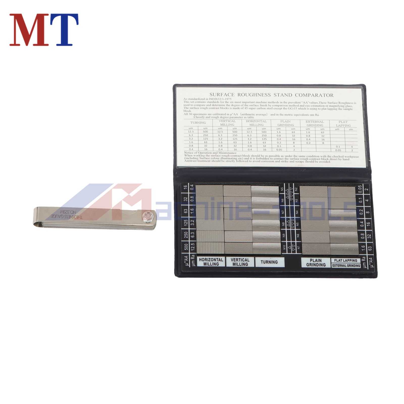 30Pcs Machining Finishing Comparator, Durable Steel Roughness Standard Block