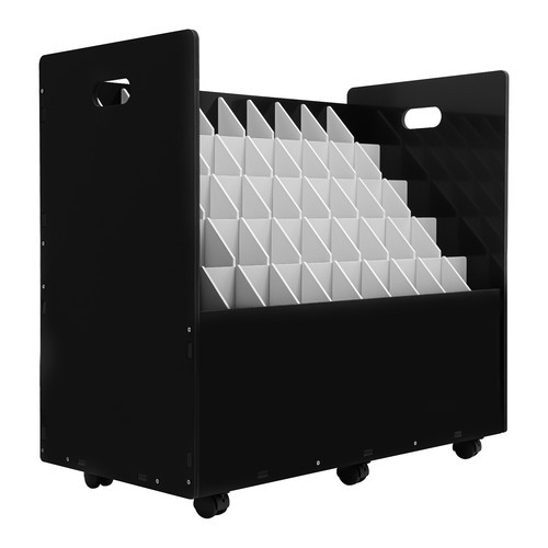 50-slot Blueprint Organizer, Roll File Storage Holder, Movable Roll File Cart