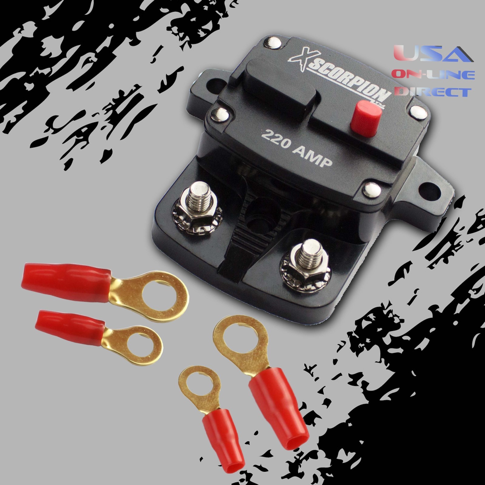 220 AMP IN-LINE POWER MARINE RATED CIRCUIT BREAKER REPLACES FUSE HOLDER 12Volt