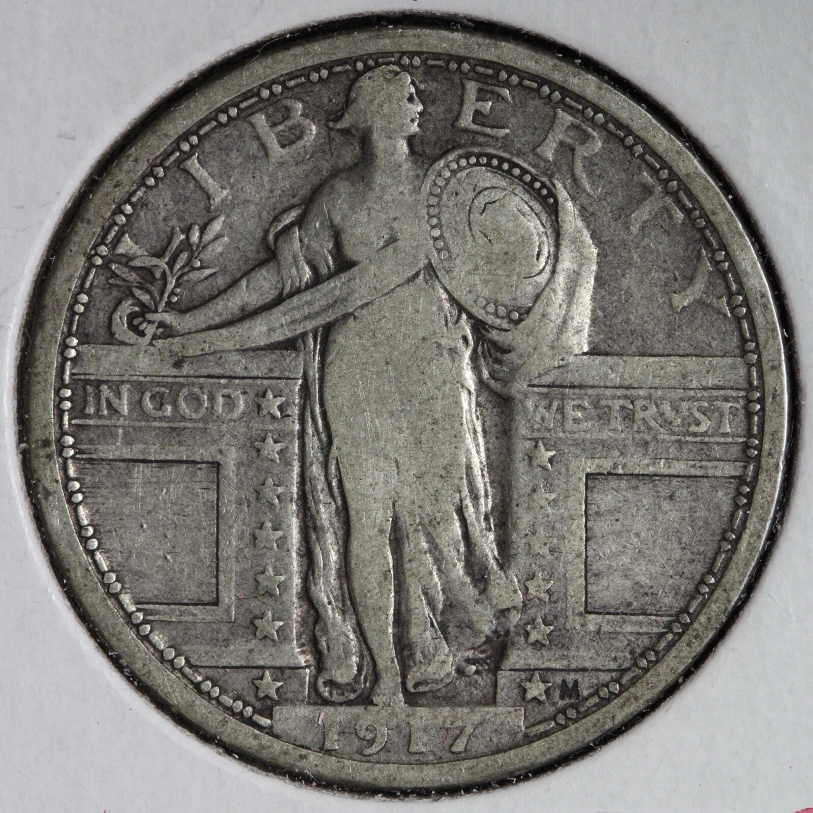 1917 TYPE 1 Standing Liberty Silver Quarter VF E224 WTMF