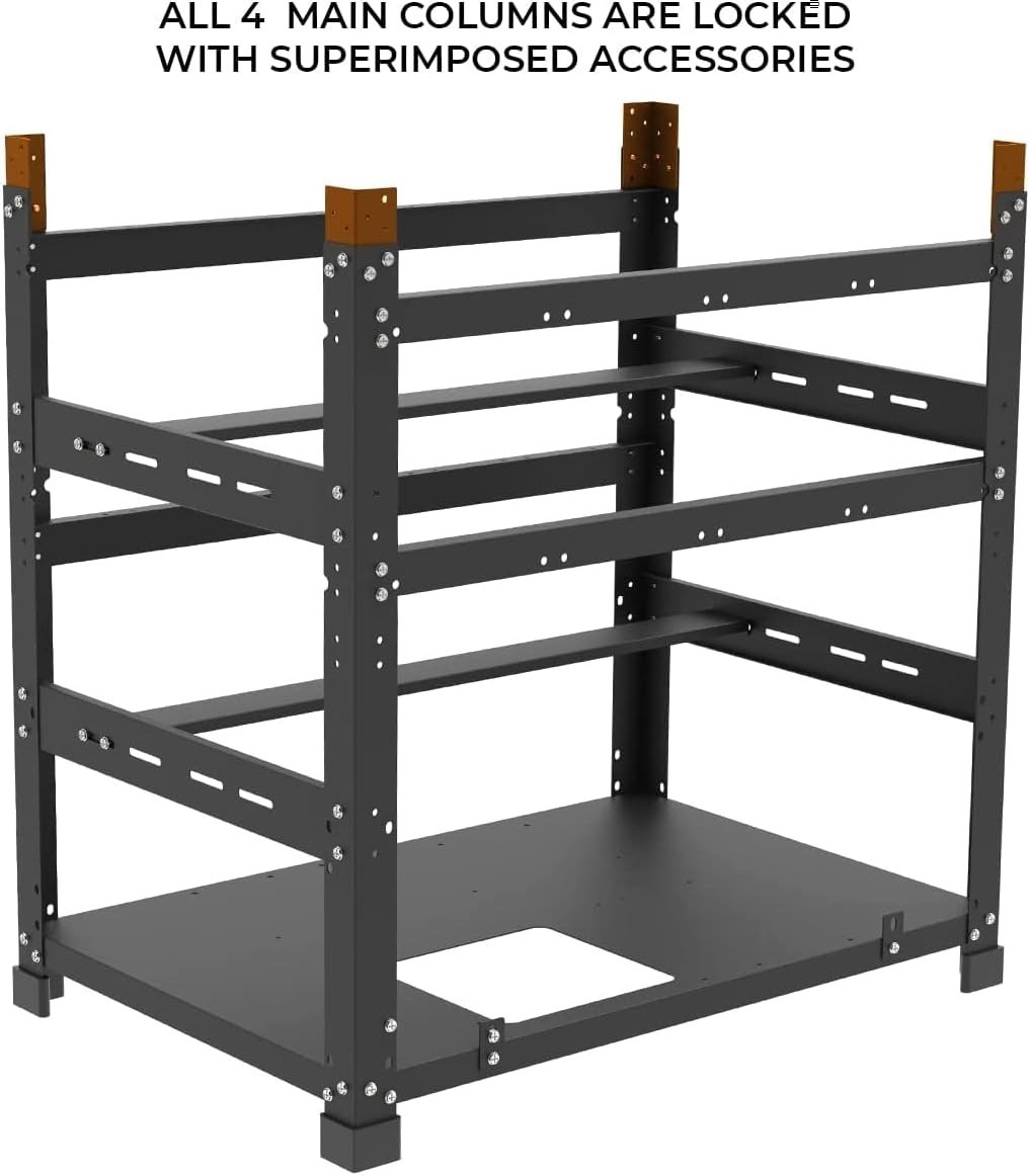 Aluminum GPU Stacking Brackets for 12 GPU Rigs - Enhance Airflow & Stability