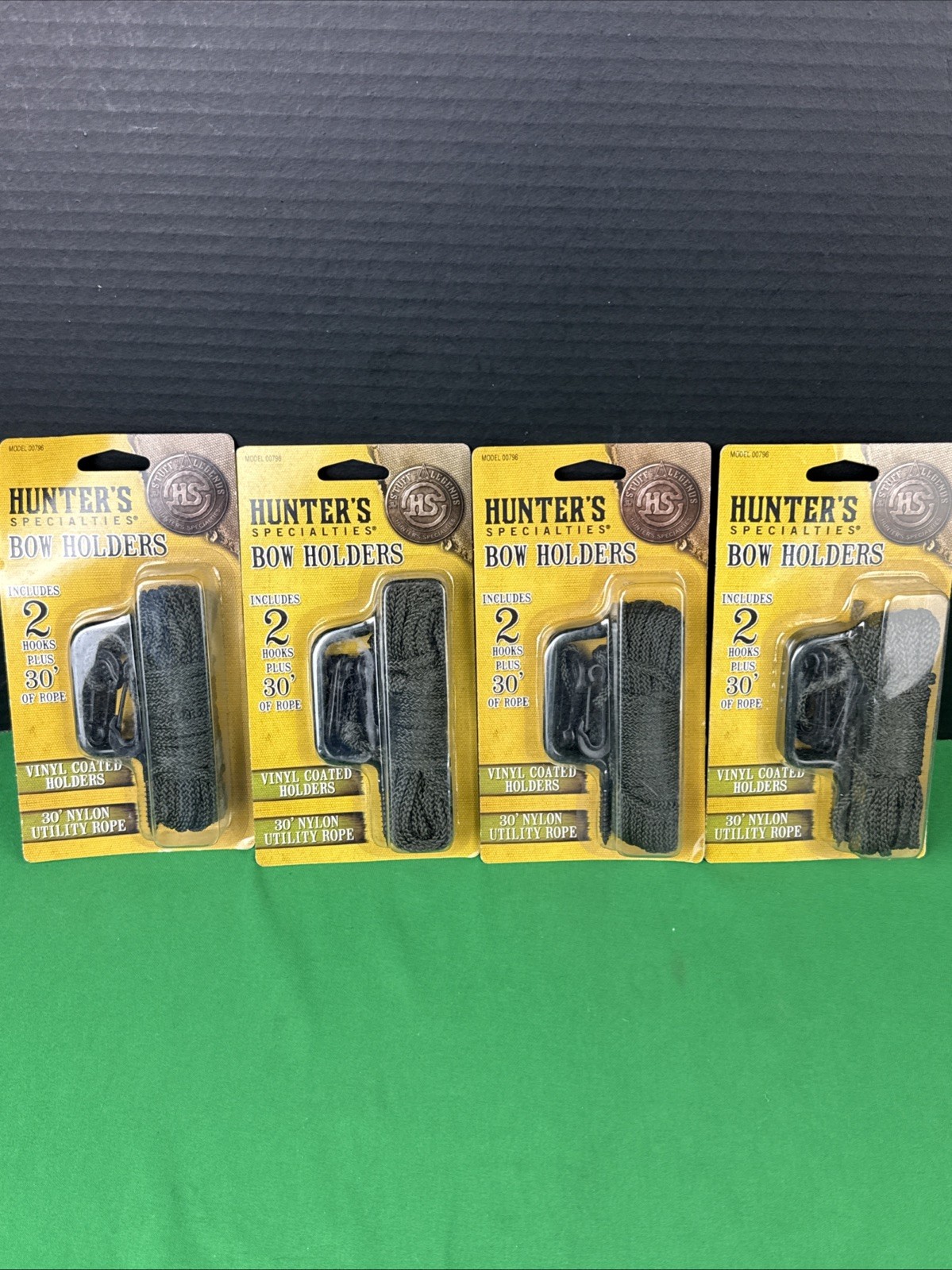 4 PK Hunter's Specialties Bow Holders with 2 Hooks  30 Nylon Utility Rope