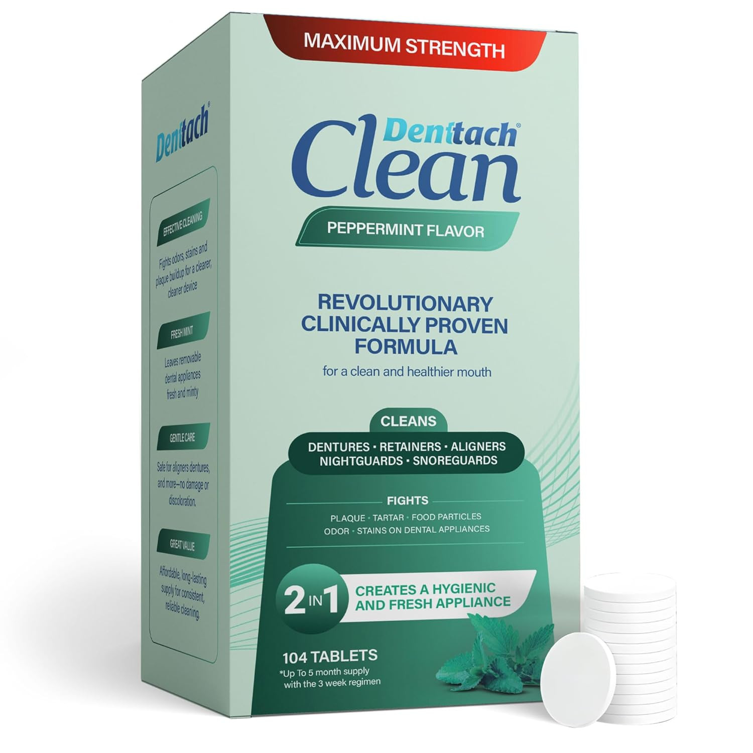 Clean Retainer and Denture Cleaner Tablets, Denture Cleaning Tablets Deep Cleans