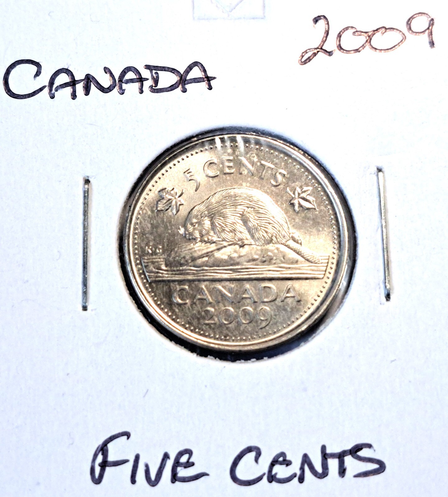 @@@ A SUPERB  2009 BANK OF CANADA BEAVER FIVE CENTS  ,,@@@
