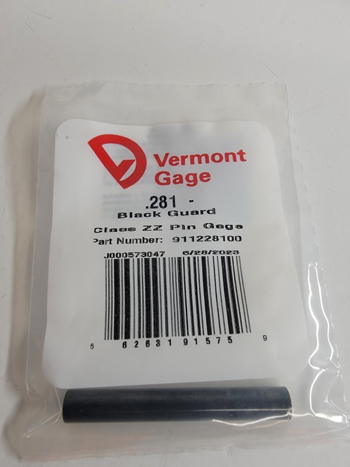 Vermont Gage - 911221800 - .218" Minus - Black Guard - Class ZZ Pin Gage