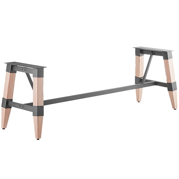 Industrial Style Standard Height Trestle Table Base with Steel Frame & White