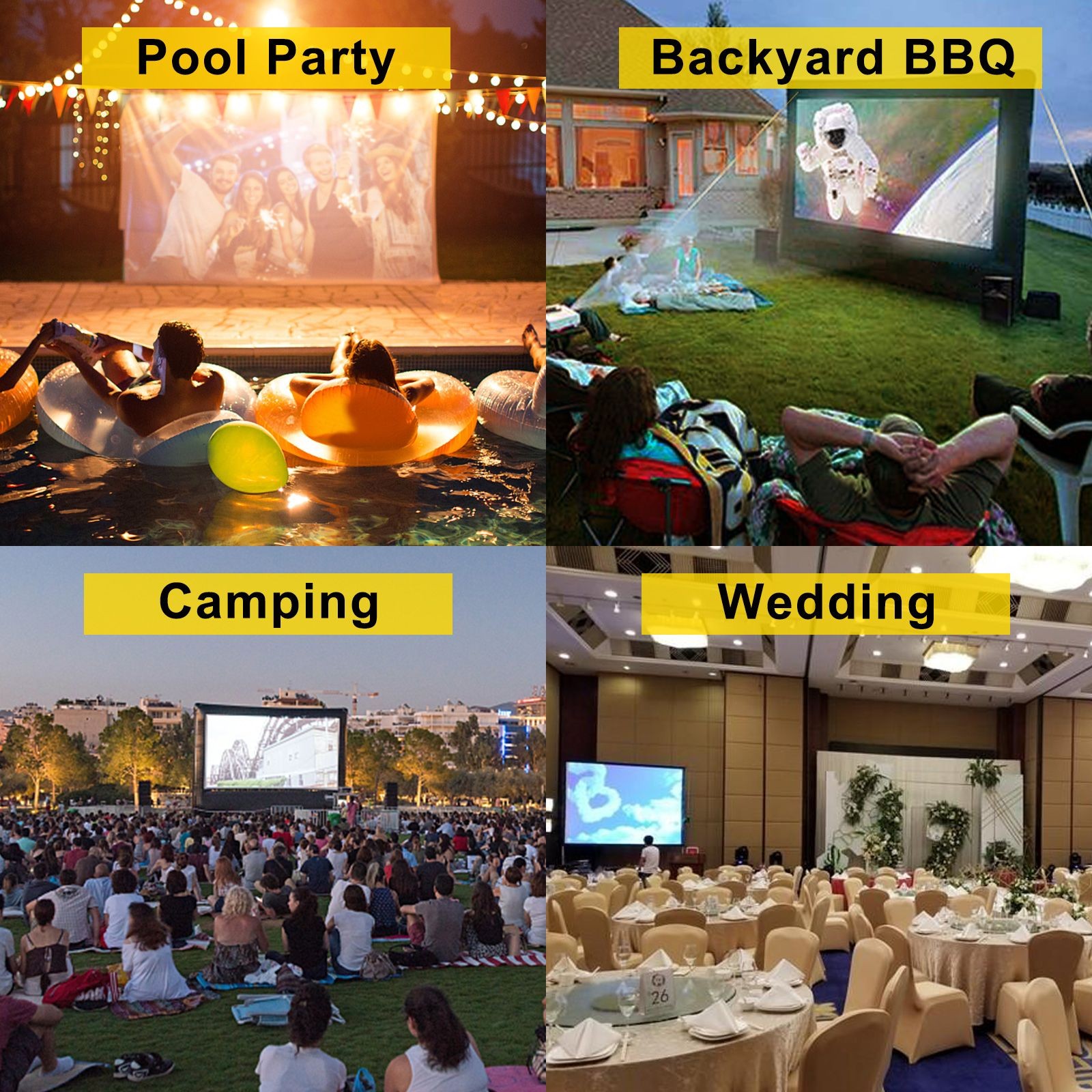 20FT Outdoor Inflatable Screen 350W Blower
