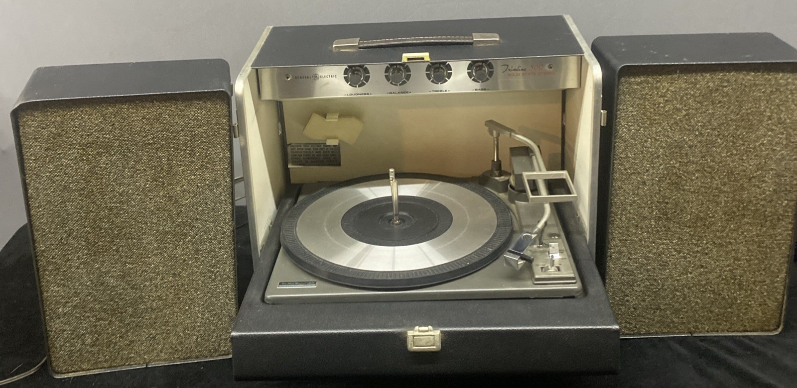 GE General Electric Trimline 500 Stereo Portable Record Player Working READ!!