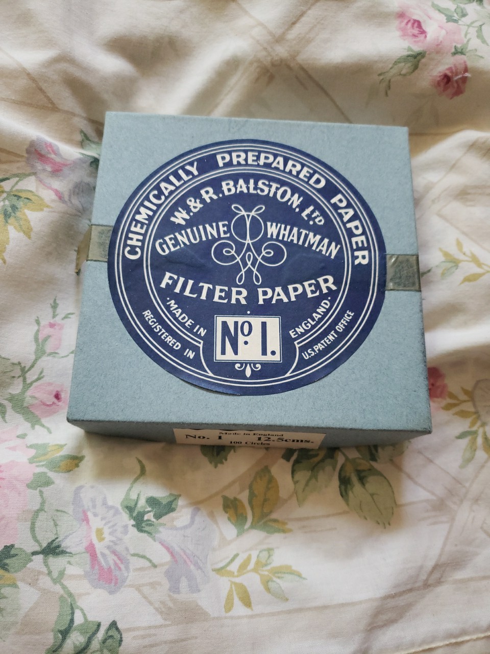 Antique W&R Balston Ltd, Genuine Whatman Filter Paper, No. 1 Made In England