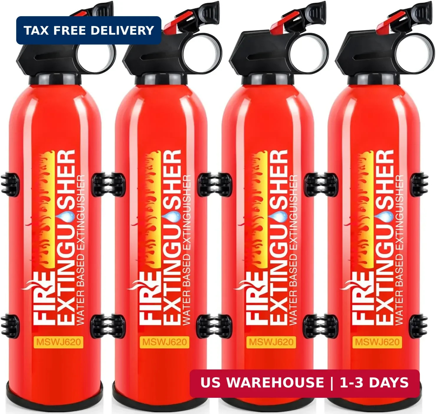 Fire Extinguisher for Home with Wall Mount - 4 Pack Upgraded 8-in-1 Portable Fir
