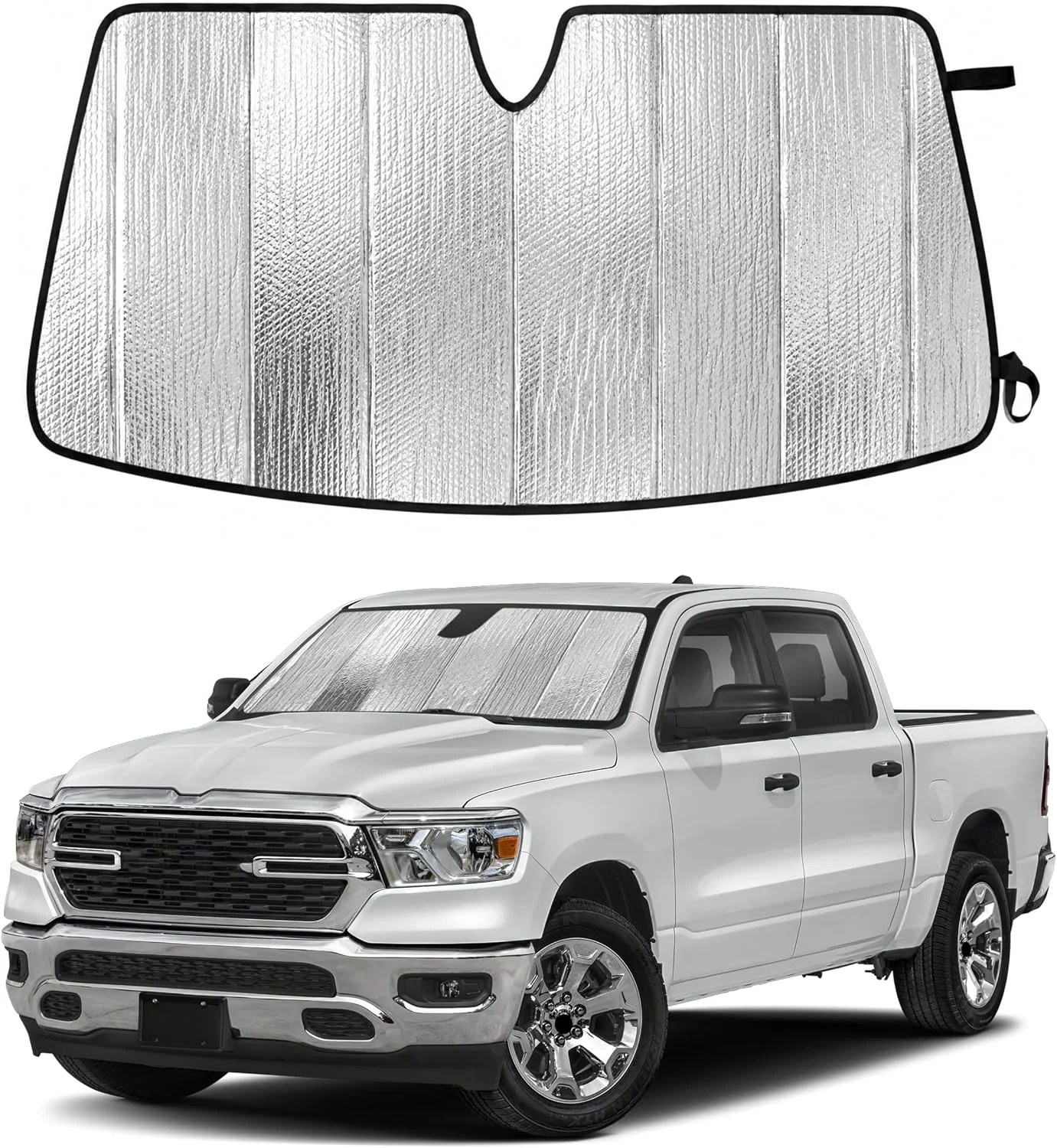Accordion Foldable Windshield Sun Shade Fit for Dodge Ram 1500 2019-2024 2025 20