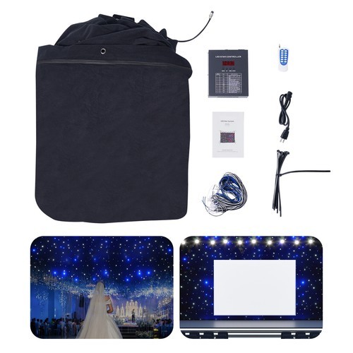 LED Star Stage Backdrop Star Curtain DMX512 Background Starry Sky W/ Controller