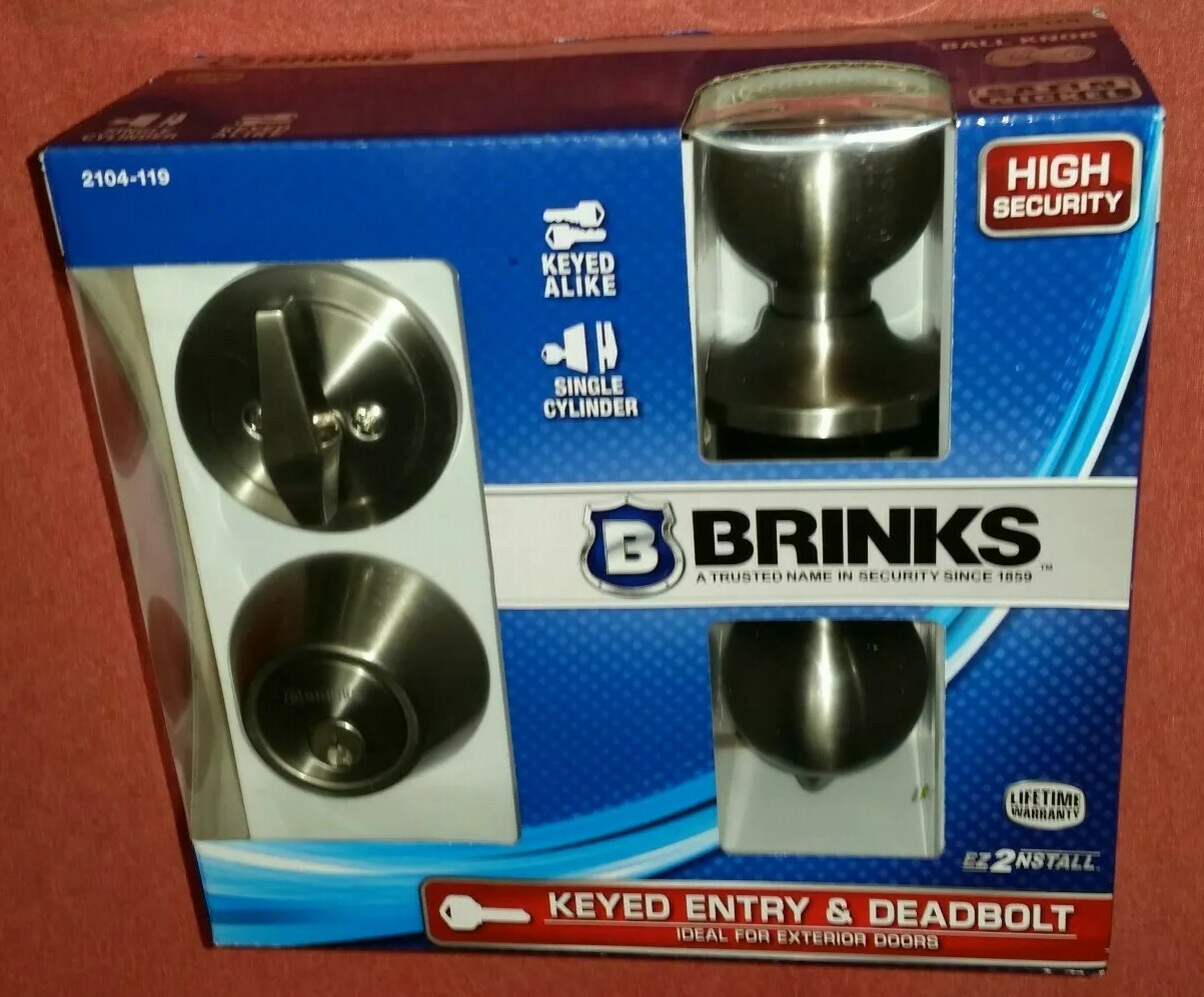 Brinks Keyed Entry & Deadbolt 2104-119 Satin Nickel NEW ***FREE SHIPPING***