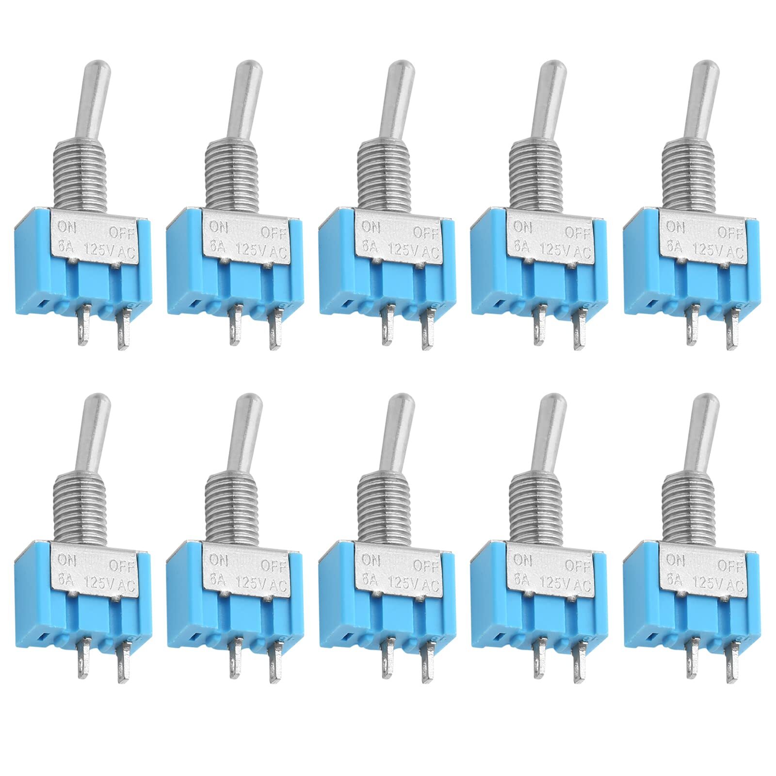 10PCS Mini Toggle Switch SPST 2 Pin 2 Position ON/Off Small Toggle Switch Min...