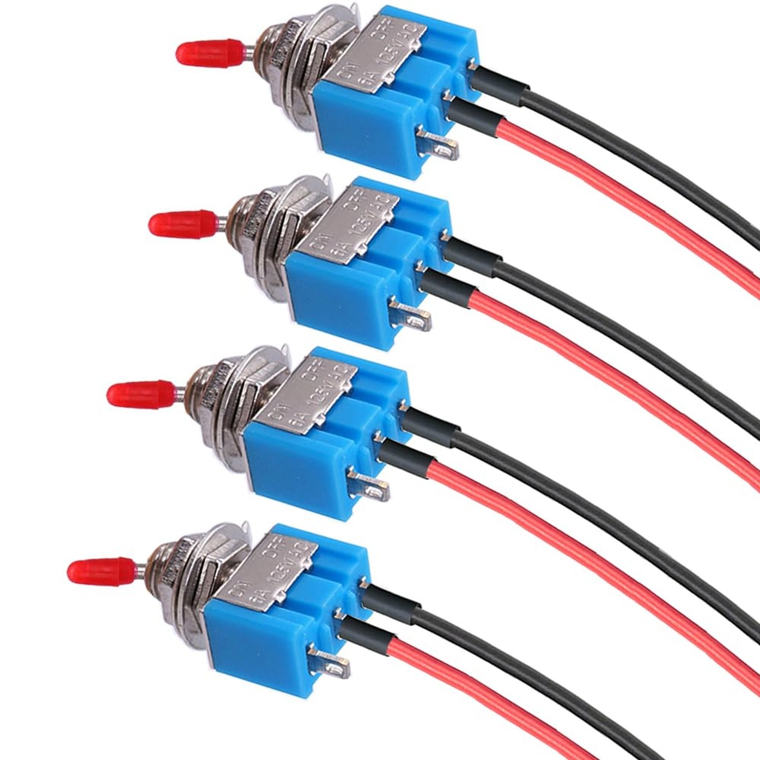 VONVOFF Toggle Switch,4pcs ON/Off SPST Switch with Pre-soldered Wire,3v/5v/12...