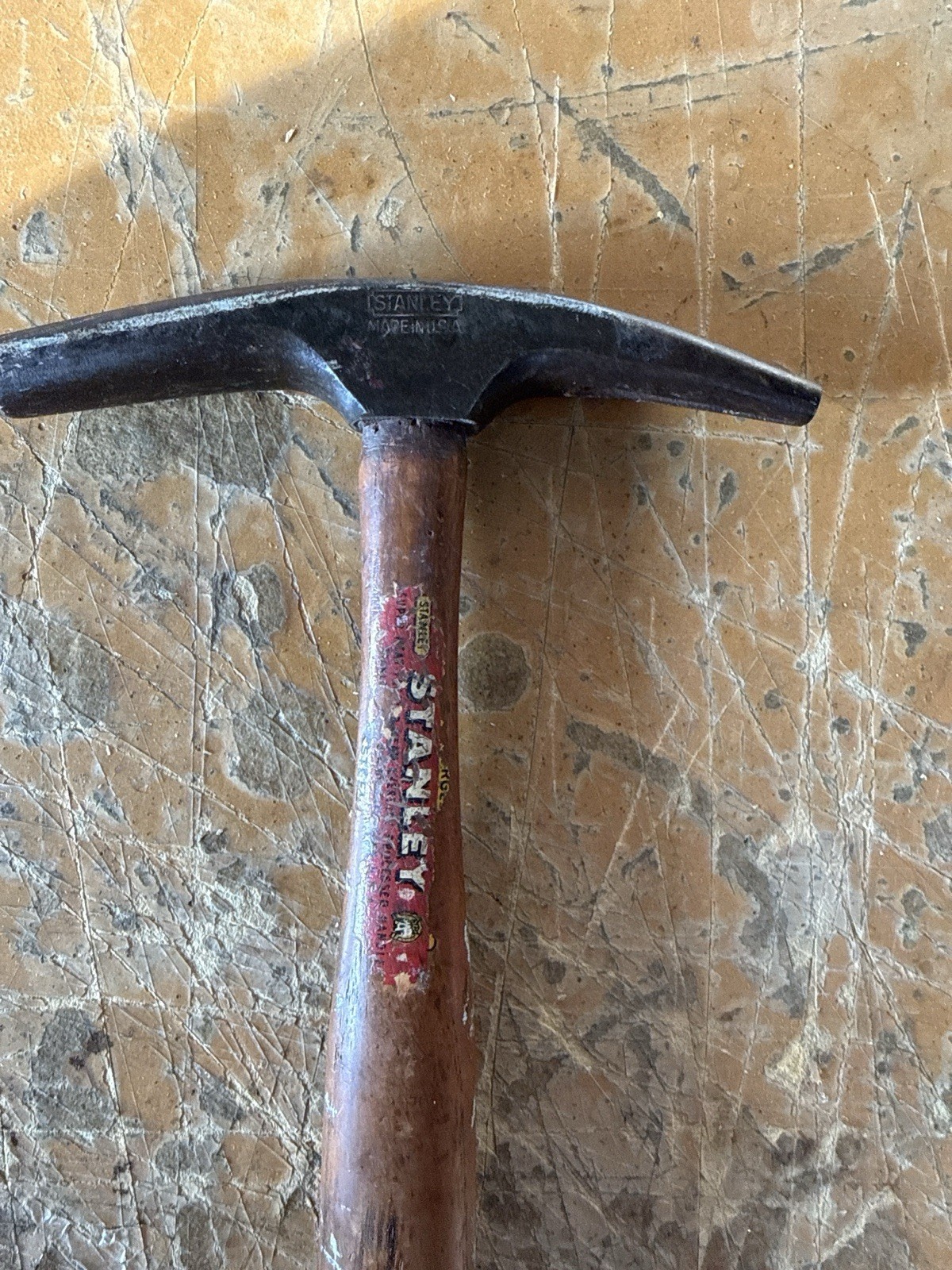Vintage Stanley USA Upholsterer Tack Hammer Split Face Wood Handle