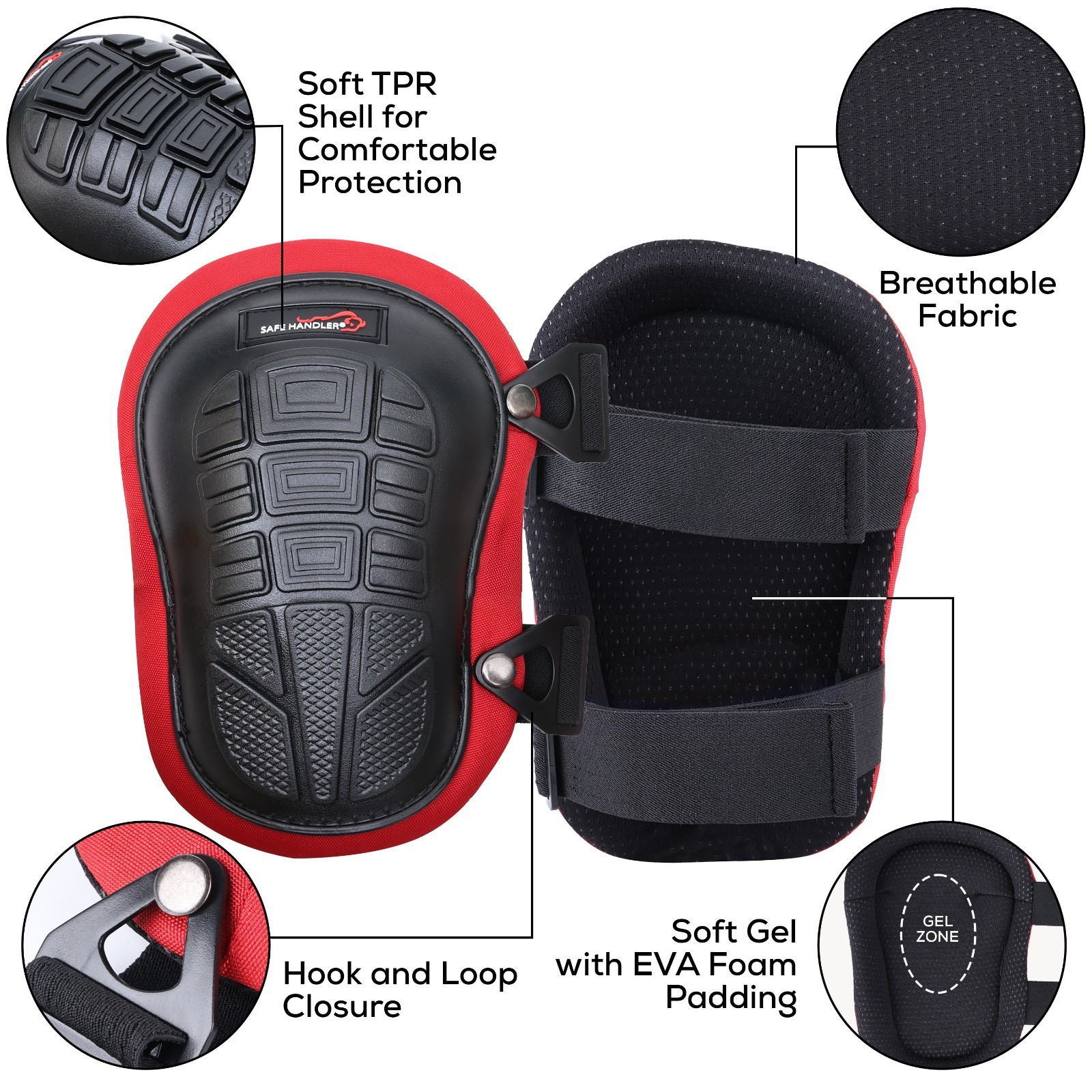 Bison Life Knee Pads for Work Safety Construction Gel Cushion & Foam Padding
