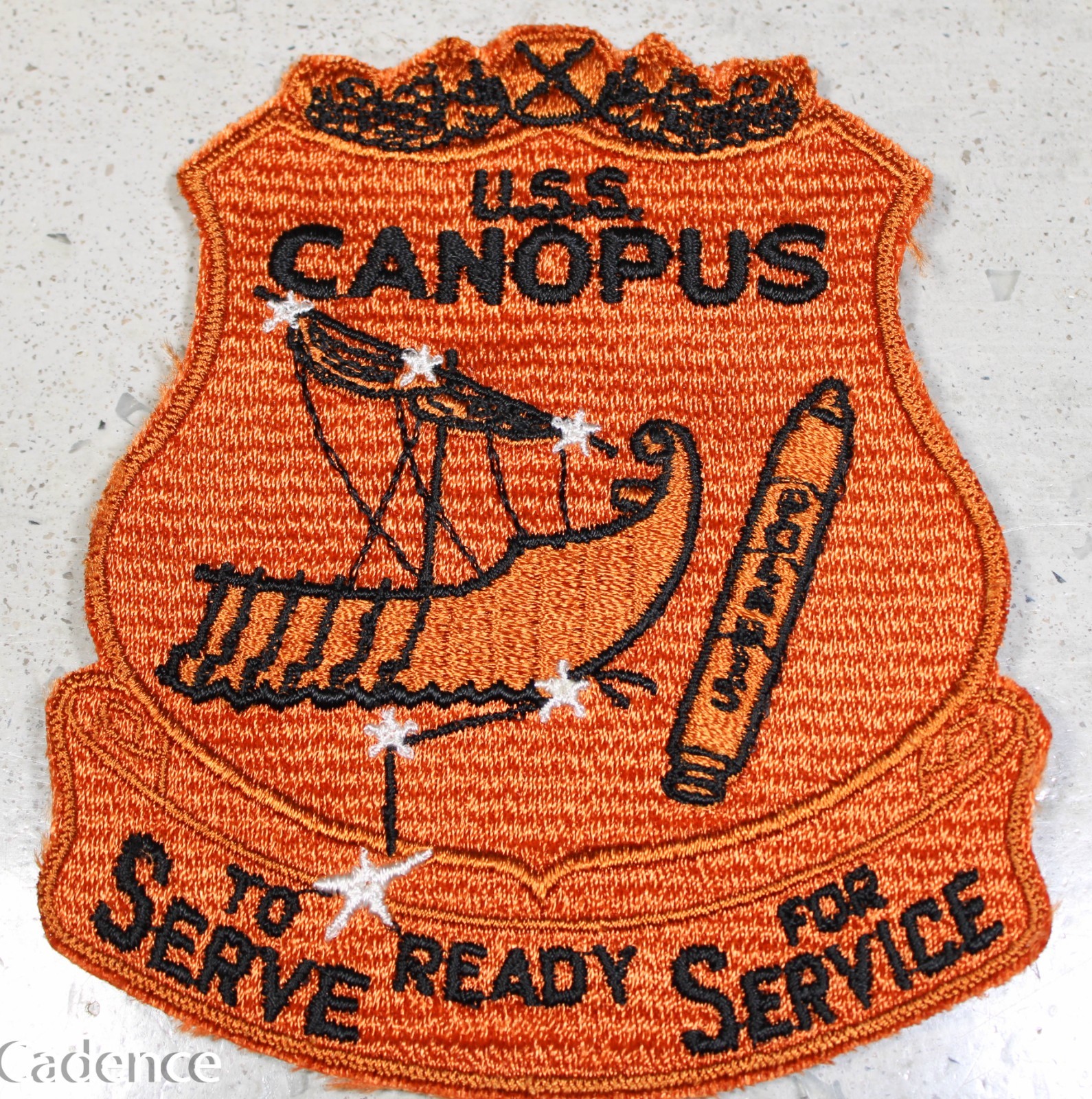 US Vietnam Era USN Navy AS 34 USS Canopus Submarine Tender Large Patch B987